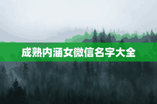 成熟内涵女微信名字大全(成熟内涵女微信名字大全两个字)